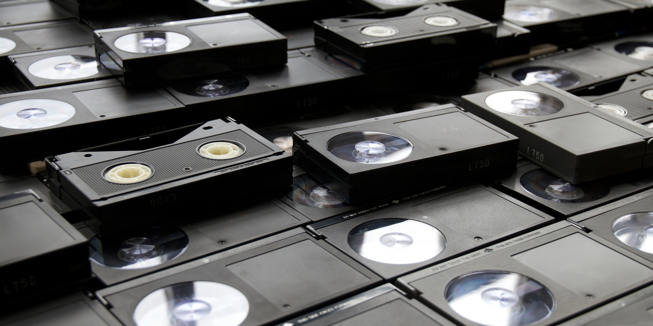 Different video recorder tapes.