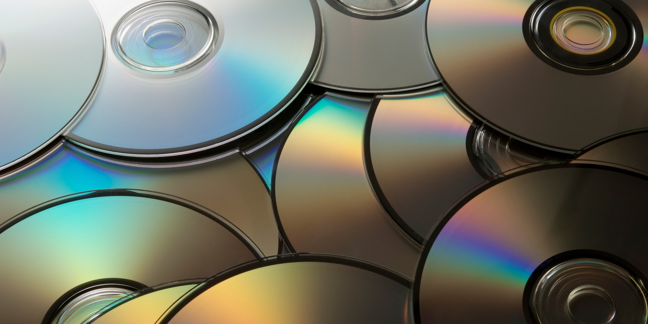 Stack of DVDs.