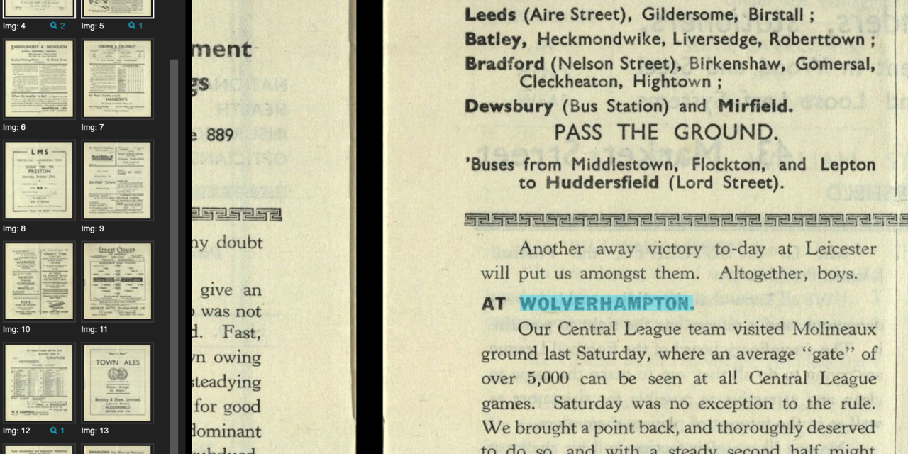 Thumnails and bofy of text with a word highlighted in Blue.